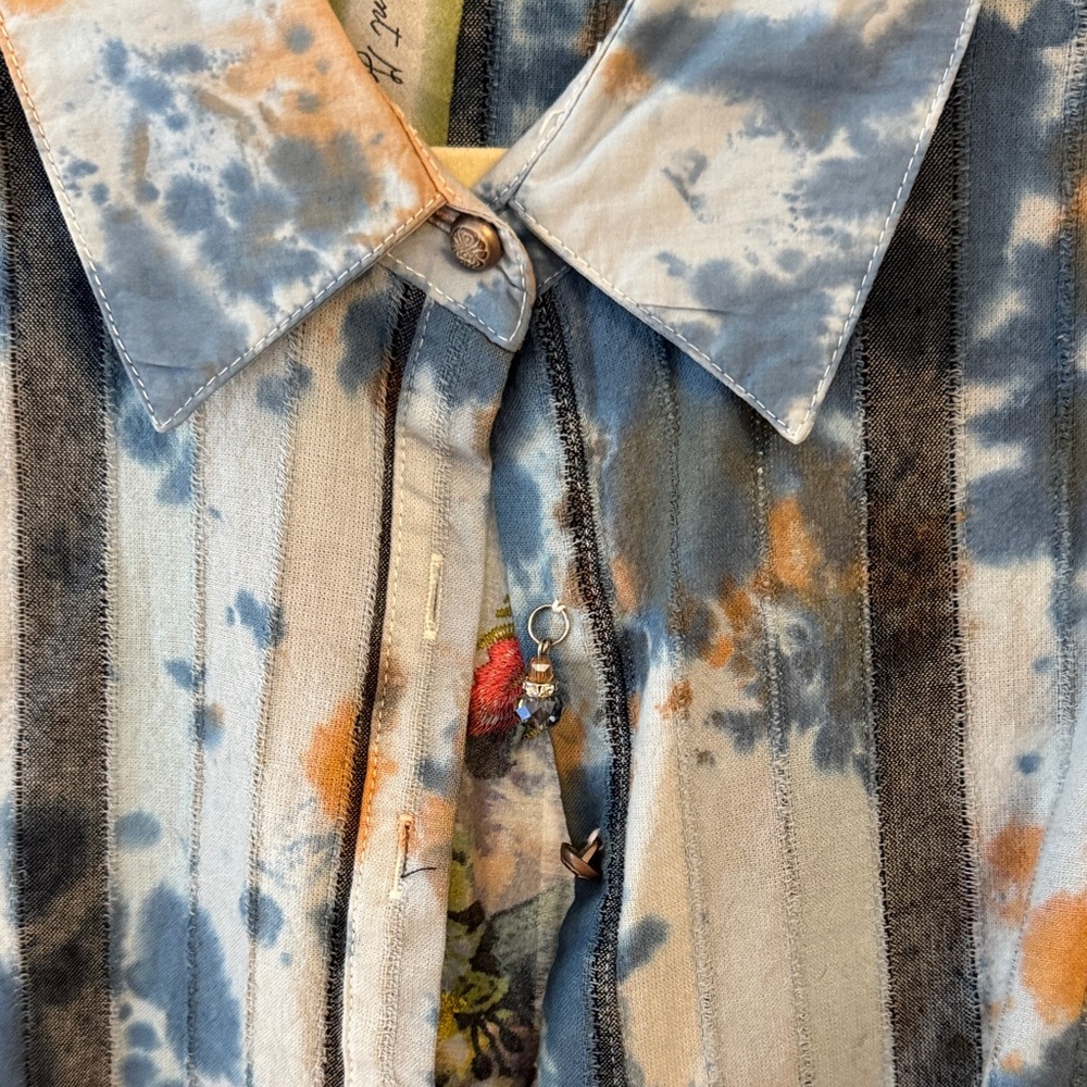 Aratta Blue and Orange Tie-Dye Shirt - Picture 3 of 5
